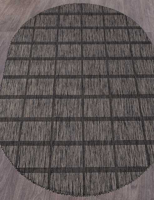 Ковёр VEGAS-S004-D-GRAY-BLACK-OVAL Российский Ковёр Циновка Вегас.Цена указана за 1 кв/метр.