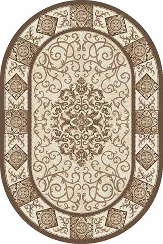 Овальный ковер VALENCIA DELUXE D316 CREAM-BROWN Российский ковер ВАЛЕНСИЯ ДЕЛЮКС фабрики Меринос D316 CREAM-BROWN Цена указана за 1 квадратный метр