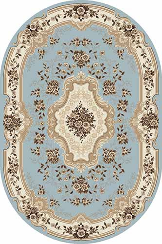 Овальный ковер VALENCIA DELUXE D317 L.BLUE-BROWN Российский ковер ВАЛЕНСИЯ ДЕЛЮКС фабрики Меринос D317 L.BLUE-BROWN Цена указана за 1 квадратный метр