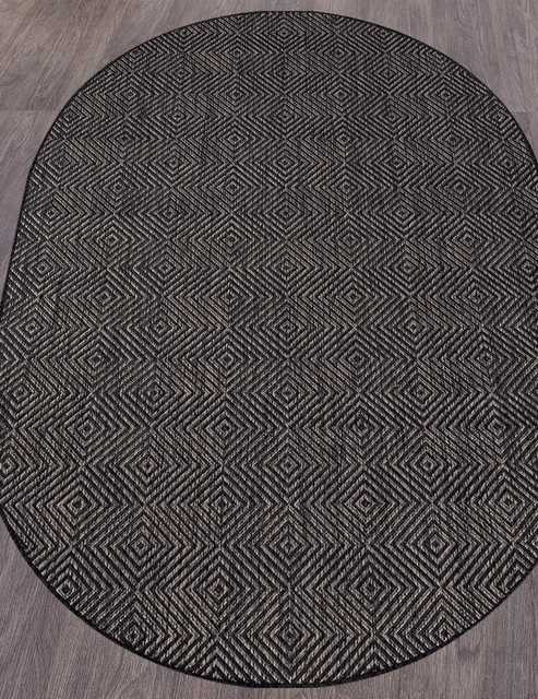 Ковёр VEGAS-S006-D-GRAY-BLACK-OVAL Российский Ковёр Циновка Вегас.Цена указана за 1 кв/метр.