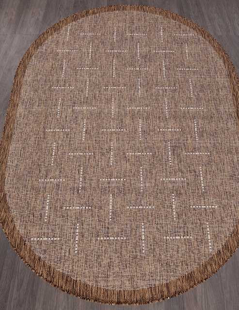 Ковёр VEGAS-S008-BROWN-CREAM-OVAL Российский Ковёр Циновка Вегас.Цена указана за 1 кв/метр.