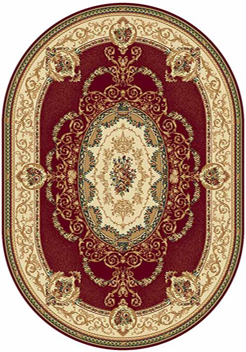 Овальный ковер BUHARA D058 RED Российский ковер БУХАРА фабрики Меринос D058 RED Цена указана за 1 квадратный метр