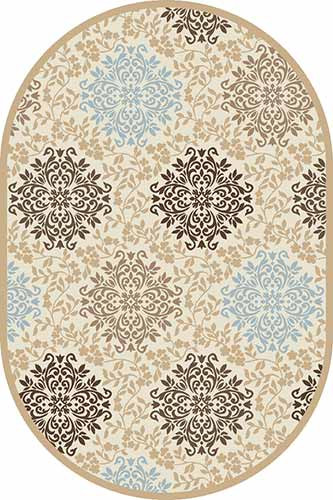 Овальный ковер VALENCIA DELUXE D374 CREAM-L.BLUE Российский ковер ВАЛЕНСИЯ ДЕЛЮКС фабрики Меринос D374 CREAM-L.BLUE Цена указана за 1 квадратный метр