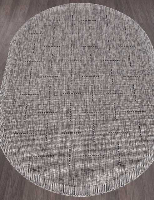 Ковёр VEGAS-S008-GRAY-BLACK-OVAL Российский Ковёр Циновка Вегас.Цена указана за 1 кв/метр.