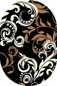 Овальный ковер SUNRISE V825 BLACK-CREAM