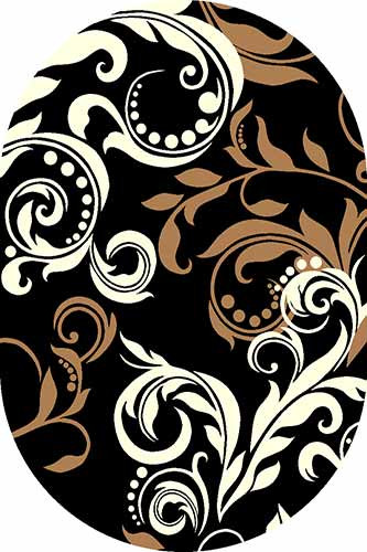 Овальный ковер SUNRISE V825 BLACK-CREAM Российский ковер САНРАЙЗ фабрики Меринос V825 BLACK-CREAM Цена указана за 1 квадратный метр
