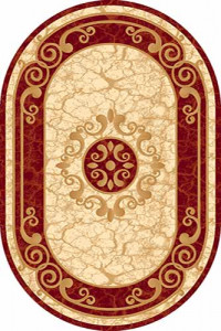 Овальный ковер KAMEA carving D045 RED