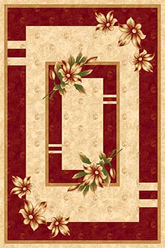 Прямоугольный ковер KAMEA carving D048 CREAM-RED Российский ковер Камея Карвинг фабрики Меринос D048 CREAM-RED Цена указана за 1 квадратный метр