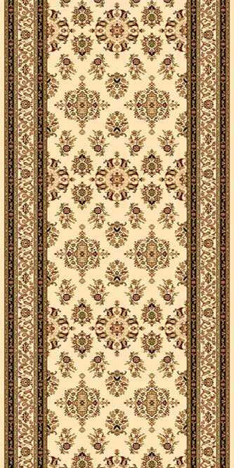 Ковровая дорожка (тканная) Valencia 15 бежевый Высота ворса  11 мм. Количество ворсовых точек на кв.м.: 320. Состав  Хитсэт  100%. Вес м2: 2050 г. Рулон 25 метров. Цена указана за 1 погонный метр. Отрежем любые размеры до 1 сантиметра!