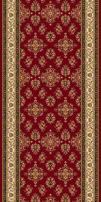 Ковровая дорожка (тканная) Valencia 15 красный Высота ворса  11 мм. Количество ворсовых точек на кв.м.: 320. Состав  Хитсэт  100%. Вес м2: 2050 г. Рулон 25 метров. Цена указана за 1 погонный метр. Отрежем любые размеры до 1 сантиметра!