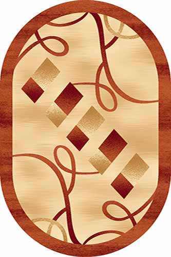 Овальный ковер KAMEA carving D054 TERRA Российский ковер Камея Карвинг фабрики Меринос D054 TERRA Цена указана за 1 квадратный метр