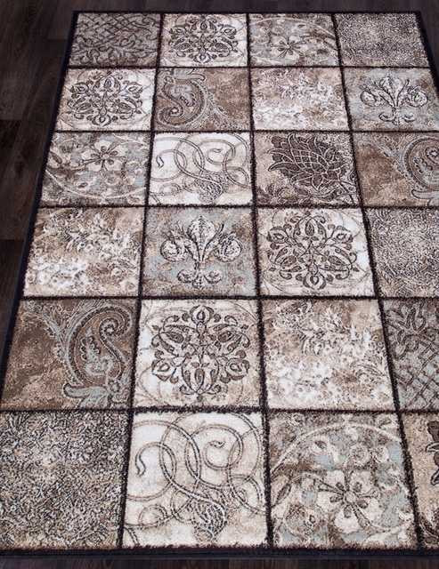 Прямоугольный ковер VALENCIA DELUXE D328 BROWN Российский ковер ВАЛЕНСИЯ ДЕЛЮКС фабрики Меринос D328 BROWN Цена указана за 1 квадратный метр