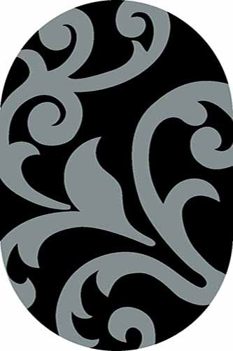 Овальный ковер VISION DELUXE carving V809 BLACK-GRAY Российский ковер ВИЖН ДЕЛЮКС фабрики Меринос V809 BLACK-GRAY Цена указана за 1 квадратный метр